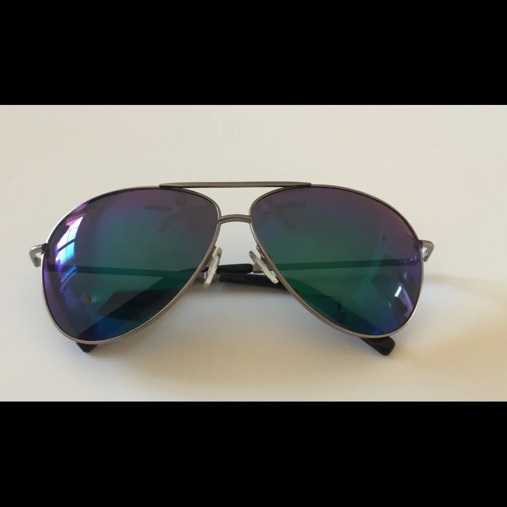 COLE HAAN C17069 PILOT SUNGLASSES BLUE GREEN MIRRORED NEW